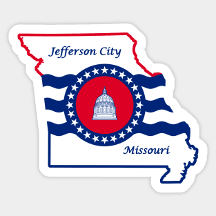 Jefferson City Missouri Flag State Outline Sticker